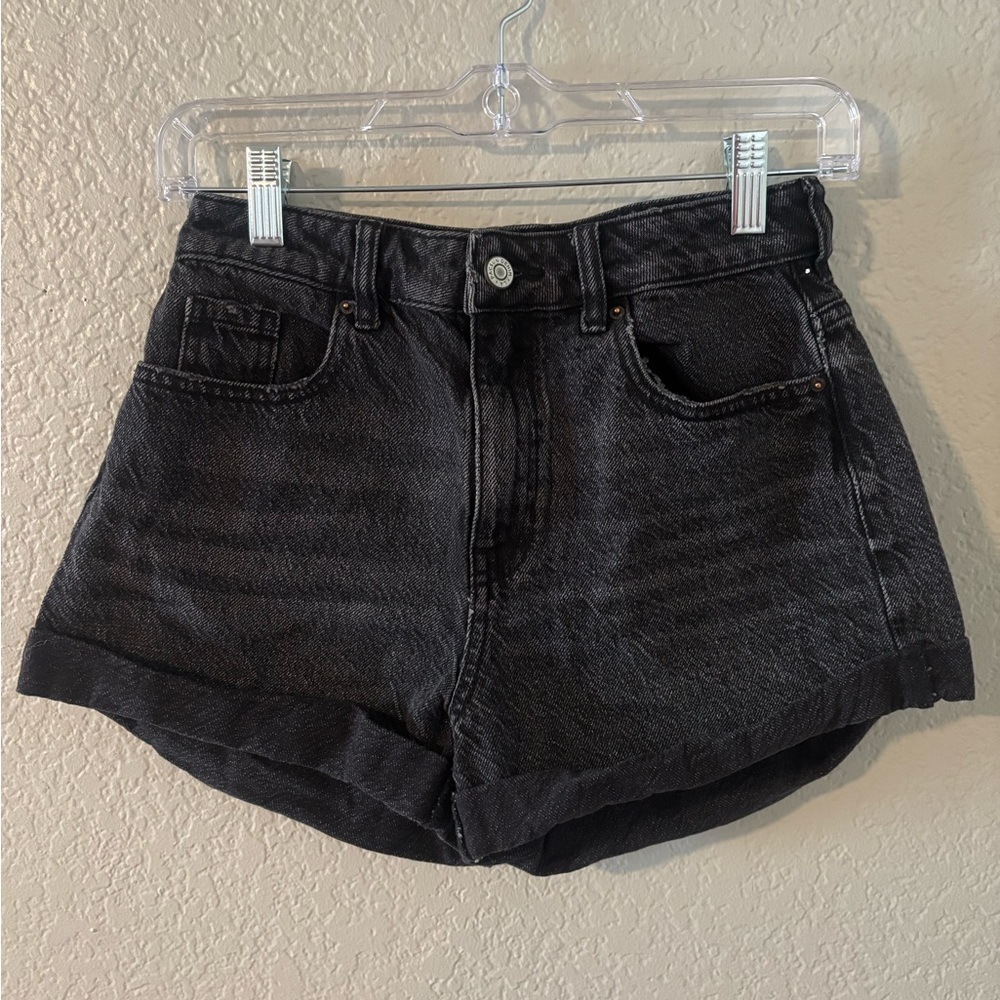 PacSun Black Jean Mom Shorts